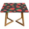 Morbuy Impermeabile Tovaglia Piazza con Bordo Elastico, Stampa di Fragole Copertura in Oxford per Tavolo da Cocktail, Antimacchia Topper Cap per Sala da Pranzo (nero,90x90cm)