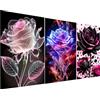 Gutluz Set di 3 diamond painting 5D fai da te per adulti, regalo floreale