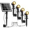 MEIKEE Faretto Solare da Giardino 4 in 1 Bianco Caldo 3000K