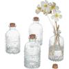 PH PandaHall 4pz 200ml Bottiglie di Vetro con Tappo in Sughero, Bottiglie Vintage in Rilievo Bottiglie Trasparenti per Diffusori Barattoli per Decorazioni Floreali Centrotavola per Matrimoni