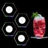 AOUZOVLI 4 sottobicchieri LED per bicchieri, adatti per bottiglie di vino, feste, bar, banchetti