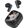 Relxhome N02 Auricolari Traduttore AI 4 in 1, Cuffie con Traduzione Simultanea in Tempo Reale, 165 Lingue e 9 Modalità di Traduzione, Assistente AI, Display LCD Touch, Bluetooth 6.0 per Viaggi, Lavoro e Studio