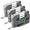 FENTEC 3Pz TZe FX221 9mm Flexible-ID Nastro per Etichette Tape Cassetta Compatibile con Brother P-touch Tze FX221 Nastro per cavi flessibili PT-H107 H105 H200 E110 H100R D210 1000 1010 1280 H110