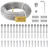 TWSOUL Supporto per rampicanti in acciaio inox per piante rampicanti, traliccio in acciaio inox, set completo, per piante rampicanti con supporto da parete e corda in acciaio da 3 mm per giardino, muro