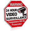 Anley Segnale di avvertimento in alluminio per videosorveglianza 24 ore su 24 ANLEY - Avviso di sicurezza anti-intrusione - Protetto dai raggi UV e resistente alle intemperie - 12 x 12