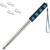 Qiuboluny 2.5 Metri Asta Bandiera Telescopica per Bandiera Telescopica Portatile Insegnamento Bandiere per Guide Turistiche Acciaio Inox Insegnanti con 4 Clip Asta della Bandiera (Blu)