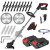 SMILOVII Decespugliatore a Batteria 24V, Tagliabordi Senza Fili con 6 Lame Metallo +10 Plastica, 2×2000mAh, Altezza Regolabile per Prato/Bordure/Erbacce