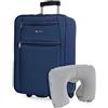 ITACA - Valigia 55x40x20 Trolley Bagaglio a Mano. Valigie per i Tuoi Viaggi in Cabina. Trolley Bagaglio a Mano. Materiale EVA Polyester Resistente e Super Leggero, Marino