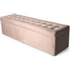 MG Design Pouf contenitore imbottito 45 × 160 cm Oro rosa - capacità ca. 190 L, fino a 300 kg, seduta morbida, struttura solida, già montato e facile da pulire