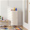 [en.casa] Scarpiera in Acciaio ad Anta Traforata Mobile Contenitore Portascarpe con 3 Ripiani Regolabili Armadietto Multiuso da Ingresso Corridoio 115 x 43 x 35 - Bianco Crema