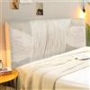 Hearda Testata Letto Singolo, Semplice Beige Copri Testiera Letto, Elasticità Testiera 360° Protezione,140-160 cm, Lavabile Copritestata