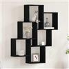 Tonture Scaffale da parete nero effetto rovere, 78 x 15 x 93 cm, in legno con 6 ripiani, salvaspazio, durevole, versatile come libreria, organizer per soggiorno, cucina, ufficio