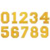 PATIKIL Numeri Ricamati Adesivi 10 Pezzi Numeri 0-9 Applicazione Ricamo Patch Cucire su Decals con Adesivo A Caldo 4.5 cm per Abiti Vestiti Jeans Scarpe Cappello DIY Giallo
