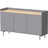 Vicco Credenza Velina, Grigio, 140 x 82 cm con 6 scomparti, adatto per riporre abiti e oggetti per la casa