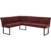 Mendler Panca angolare HWC-O82, sala da pranzo, stoffa ciniglia/tessuto ecologico (310 g/m²) metallo 159x210 cm - rosso