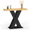 IDMarket - Consolle ALICIA con piano in legno e gamba a X nera