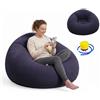 RANJIMA Pouf gonfiabile in PVC, per adulti, divano Lazy No Bean Bag, gonfiabile per soggiorno, camera da letto, campeggio, vacanze, piscina, feste in spiaggia, interni ed esterni, blu