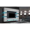 Furnitech AN36 Heidi Pareti atrezzate, Base Porta TV e pensili e scaffali, Soggiorno moderno, Armadio moderno TV (Led blu, AN36-18HG-W2 1A)