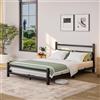 HOMERECOMMEND Letto con rete a doghe in metallo, 120 x 200 cm, 120 x 200 cm, struttura per letto matrimoniale con testiera, colore nero