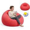 RANJIMA Pouf gonfiabile in PVC, per adulti, divano Lazy No Bean Bag, gonfiabile per soggiorno, camera da letto, campeggio, vacanze, piscina, feste in spiaggia, interni ed esterni, rosso