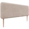 DHOME Testiera Imbottita Liscia Arrotondata in Lana Ecologica per Parete Acustica Testate Fonoassorbenti Testata Letto Camera da Letto (Beige, 160cm)