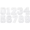 PATIKIL Numeri Ricamati Adesivi, 10 Pezzi Numeri 0-9 Applicazione Ricamata Adesivo da Cucire con Adesivo A Caldo 4.5 Cm per Abiti Vestiti Jeans Scarpe Cappello DIY, Bianco