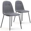 VS Venta-stock Set di 2 sedie per tavola da pranzo Brenda rivestite in tela Grigio, certificazione SGS, 44 cm (Larghezza) x 54 cm (Profondità) x 85 cm (Altezza)