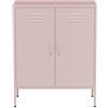 Lendo Online Credenza in Metallo - Madia Industriale per Soggiorno - Mobile Basso Contenitore - 80x40x100 cm - Acciaio Verniciato (Rosa)
