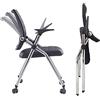 Generic Sedia da ufficio pieghevole con ruote, ergonomica e comoda, con seduta e braccioli imbottiti in pelle, sedia pieghevole per casa e ufficio