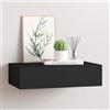 Generico Scaffale con Cassetti da Parete Nero 40x23,5x10 cm in MDF,Nero,4.15kg,330243