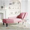 YUTAASU Chaise longue in velluto con bracciolo destro e cuscino lombare per un relax elegante in salotto