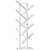HOOBRO Libreria a Forma di Albero, Scaffale ad Albero, Portaoggetti a 9 Ripiani, Mobile da Studio, per Libri, CD, Stabile e Resistente, in Soggiorno, Ufficio, Bianco EWT08SJ01G1