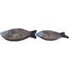 Sea-Club Ciotole - Pesce tavolo da pranzo in legno, 24 x 3 cm, grigio/blu