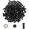 PATIKIL 6mm Occhi Sicurezza, 100 Set Occhi Plastica Artigianato con Rondelle Occhi Sicurezza per Animali di Peluche Giocattoli all'Uncinetto Bambole Creazioni, Nero