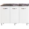 Esse Italia Sottolavello per cucina con vasche a DX 3 ante Bianco Cm 120x50xH 85