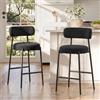 Ckaff Set di 2 Sgabelli da Bar, Sgabelli da Cucina con Seduta alta 71cm, Sedie Alte con Schienale, Sgabelli Imbottiti per Bar, Sala da Pranzo, Caffè, Isola della Cucina, Nero