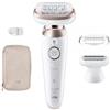 BRAUN - Silk-àâ©pil 9 Flex 9-030 3d 40 Pinzette Rosa, Bianco - SPEDIZIONE GRATUITA