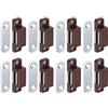 DTGN 28x10mm(Lxw) Chiusura Magnetica a Tocco - 8pz - Ideale per Mobili, Cassetti, Armadietti Cucina - Chiusure con Chiusura Magnetica in Plastica - Tono Marrone/Argento