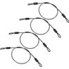 PATIKIL Filo Acciaio Inossidabile Rivestito Vinile 1/8 Dia Anelli, 4Pz 1.6ft (20) Cavo Flessibile Catena Sicurezza Lanyard per Illuminazione Palco Esterna Lucchetti Bagagli, Nero