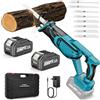 Yofuly Sega a Gattuccio Compatibile con Batterie Makita 18V, 2 Batterie da 4,0Ah, Gattuccio a Batteria 3500spm, 28mm Lunghezza Corsa, Sega Alternativa con 8 Lame per Legno/Metallo/PVC