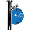 FEINER® Tubo di scarico universale in acciaio inox, 1 1/4 pollici x 200 mm x Ø 32 mm, tubo sommergibile con attacco per dispositivo, tubo per lavandino, sifone al lavaggio, lavastoviglie cromato +