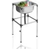 AYHARYLH Lavello Commerciale Free Standing Lavandino Lavello A Una Vasca In Acciaio Inossidabile Con Rubinetto Per Garage All'aperto Ristorante Commerciale Lavanderia. (Color : No faucet, Size : 48 * 35cm)