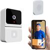 Sunydog Campanello senza Fili con Fotocamera, Video Wireless Telecamera Campanello Intelligente con Visione Notturna 480p Archiviazione Audio Bidirezionale Cloud Alimentato da Batteria Controllo