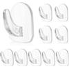 KIMHOME 10 mini ganci adesivi acrilici, trasparenti, autoadesivi, design a corno, per pareti e porte, in cucina, bagno, ufficio