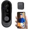LVYXON Videocitofono wireless 1080p con audio bidirezionale, notte, senza abbonamento, WiFi 2.4G, sicurezza domestica per interni ed esterni, grigio