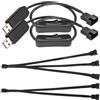 Gebildet 12V Step-Up USB a 3-Pin/4-Pin PWM 5V USB Ventola de Manicotto Cavo Adattatore di Alimentazione con Switch, Cavo Splitter PWM a 3 Vie/2 Vie (2 pezzi)