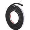 PATIKIL 2m/6.6ft Sigillatura Schiuma Nastro, 1cm Largo 10mm Spessore Singolo Adesivo Paraspifferi Striscia Guarnizione Porta Gommapiuma per Finestra Isolamento, Nero