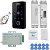 YAVIS TUYA WiFi Kit sistema di controllo di accesso, Tastiera tattile con impronte digitali con schermo impermeabile NFC WG26/34 RFID 125KHz/13.56MHz Lettore schede, Serratura a Bolt NC, Alimentatore