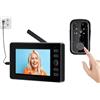 Zeerkeer Campanello senza fili con fotocamera con schermo da 4,3 Videocitofono esterno impermeabile citofono senza WiFi citofono bidirezionale visione notturna premere a lungo per svegliare il campanello