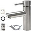 Minnhua Rubinetto Bagno Lavabo Acciaio Inossidabile 304, Miscelatore Cucina con Tubo Flessibile, Rubinetto Vasca da Bagno, Miscelatore Bagn per Lavandino, WC per Gli Ospiti (Argento)